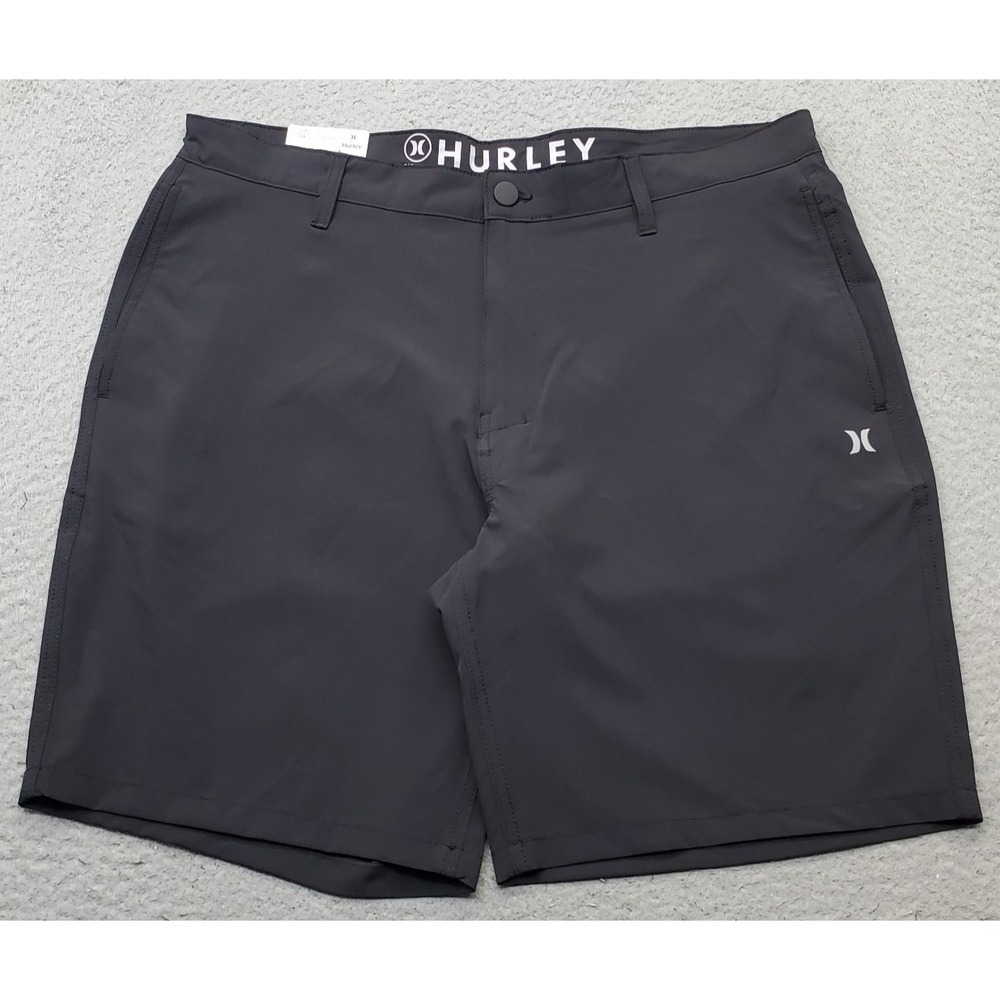 Hurley All Day Hybrid Golf Shorts Men 38 Black 4 Way Stretch High Rise Quick Dry